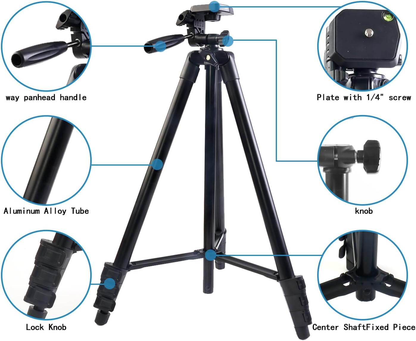 62" Phone Tripod,  Tripod for Iphone with Remote Shutter and Universal Clip, Compatible with Iphone/Android/Sport Camera Perfect for Video Recording/Selfies/Live Stream/Vlogging