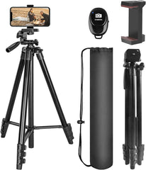 62" Phone Tripod,  Tripod for Iphone with Remote Shutter and Universal Clip, Compatible with Iphone/Android/Sport Camera Perfect for Video Recording/Selfies/Live Stream/Vlogging