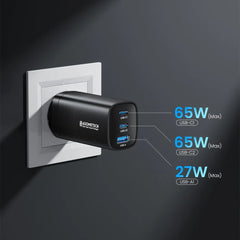 ASOMETECH GaN USB Type C Charger 65W Quick Charger For Macbook Laptop IPAD Tablet iPhone 14 Samsung