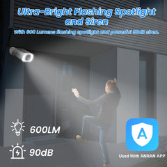 ANRAN 2/3/4 PCS Outdoor Wireless WIFI Camera 2.4G 3MP Battery Solar Security Camera Floodlight Color Night Vision Local Alarm
