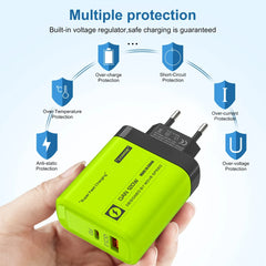 2 Ports, USB C PD Charger Quick Charge 3.0 Type C USB Phone Chargers Fast Charging Adapter For iPhone 15 14 Samsung Xiaomi Huawei
