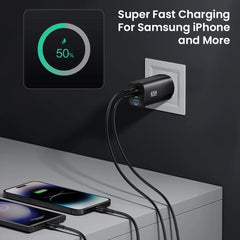 ASOMETECH GaN USB Type C Charger 65W Quick Charger For Macbook Laptop IPAD Tablet iPhone 14 Samsung