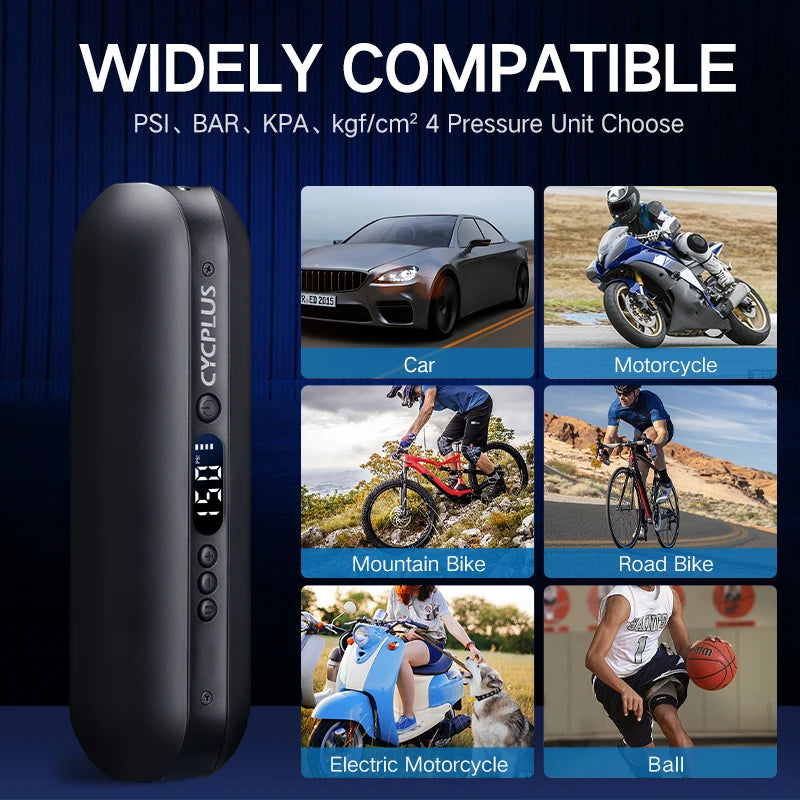 CYCPLUS Electric Bike Pump High Pressure Portable Inflator Power Bank Hand Pump for Car Tyre MTB Foot Ball Bicycle Accessories