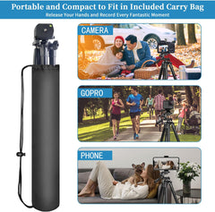 62" Phone Tripod,  Tripod for Iphone with Remote Shutter and Universal Clip, Compatible with Iphone/Android/Sport Camera Perfect for Video Recording/Selfies/Live Stream/Vlogging